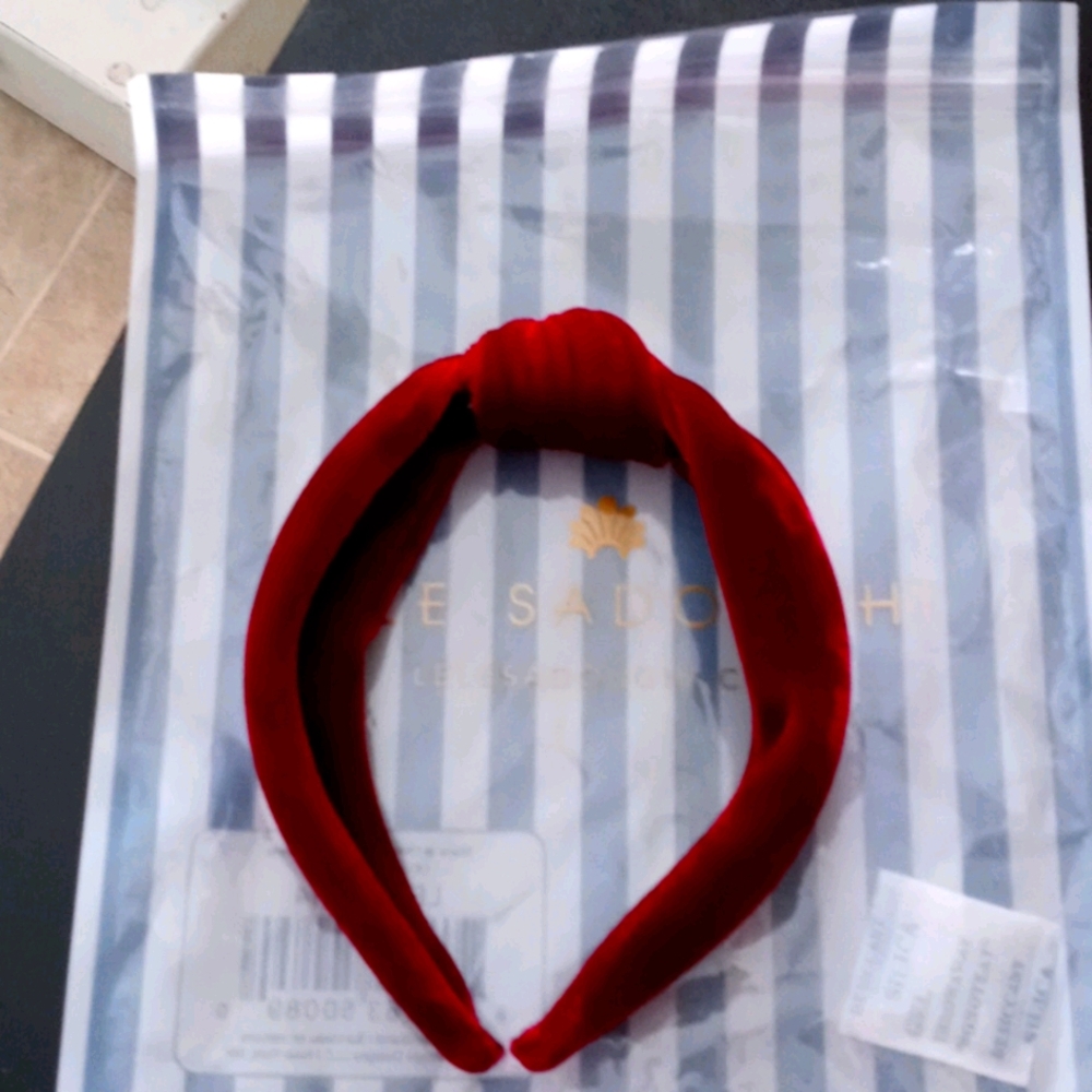 Burgundy velvet headband